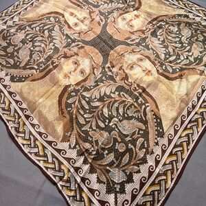 Metropolitan Museum of Art Roman Mosaic Silk Scarf – 100% Silk 30x30